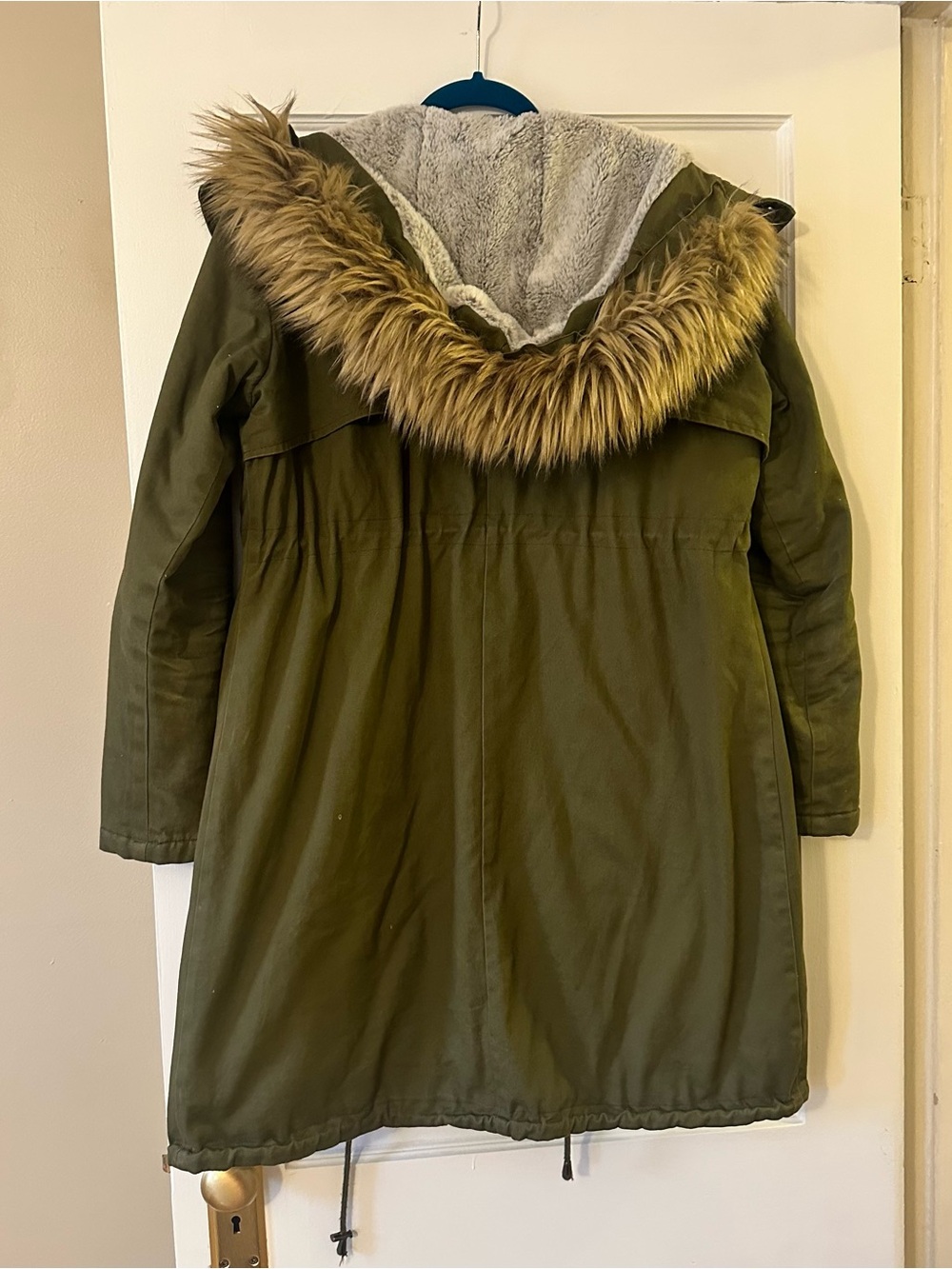 Seraphine Penelope Baby Wearing Coat 3 in 1 Green Maternity Fur Lined Parka 10 - Picture 10 of 12